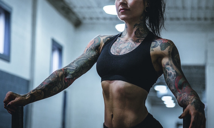 Tattooed Muscle Man at the Gym