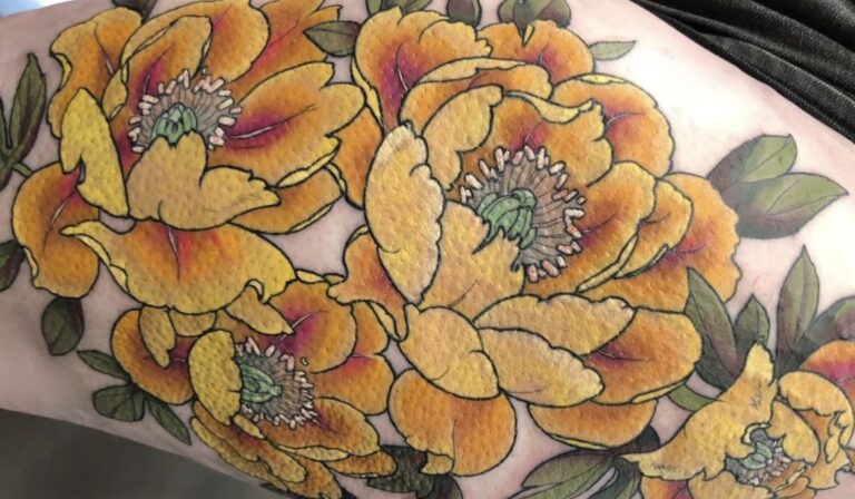 Peony Tattoo Color Artist Vancouver BC