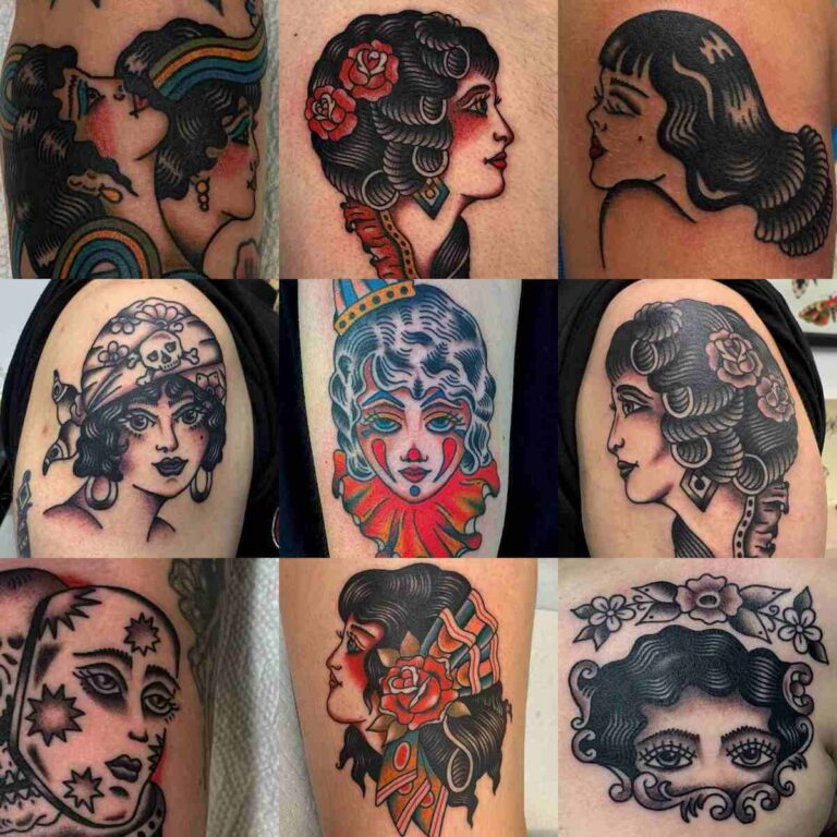 Traditional Lady Face Tattoo Vancouver